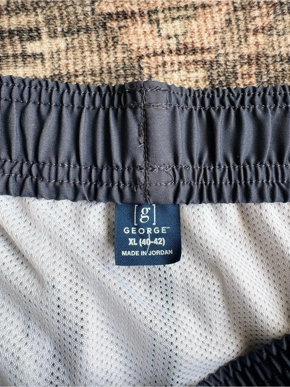 George Teal and Navy Striped Swim Shorts